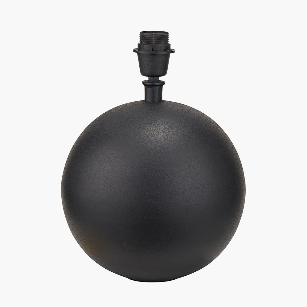 Benio Matt Black Metal Spherical Table Lamp - Base Only